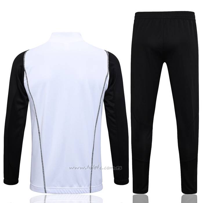 Chandal de Chaqueta del Real Madrid Nino 2023-2024 Blanco y Negro